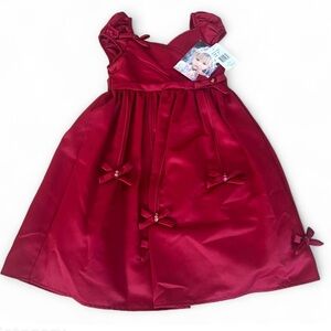 NEW Biscotti Girl's Size 4 Party Dress Red Bows Sequins Flare Holiday NWT $55